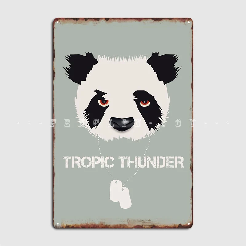 Tropic Thunder Poster Metal Plaque Cinema Living Room Garage Club Personalized Mural Painting Tin Sign Poster