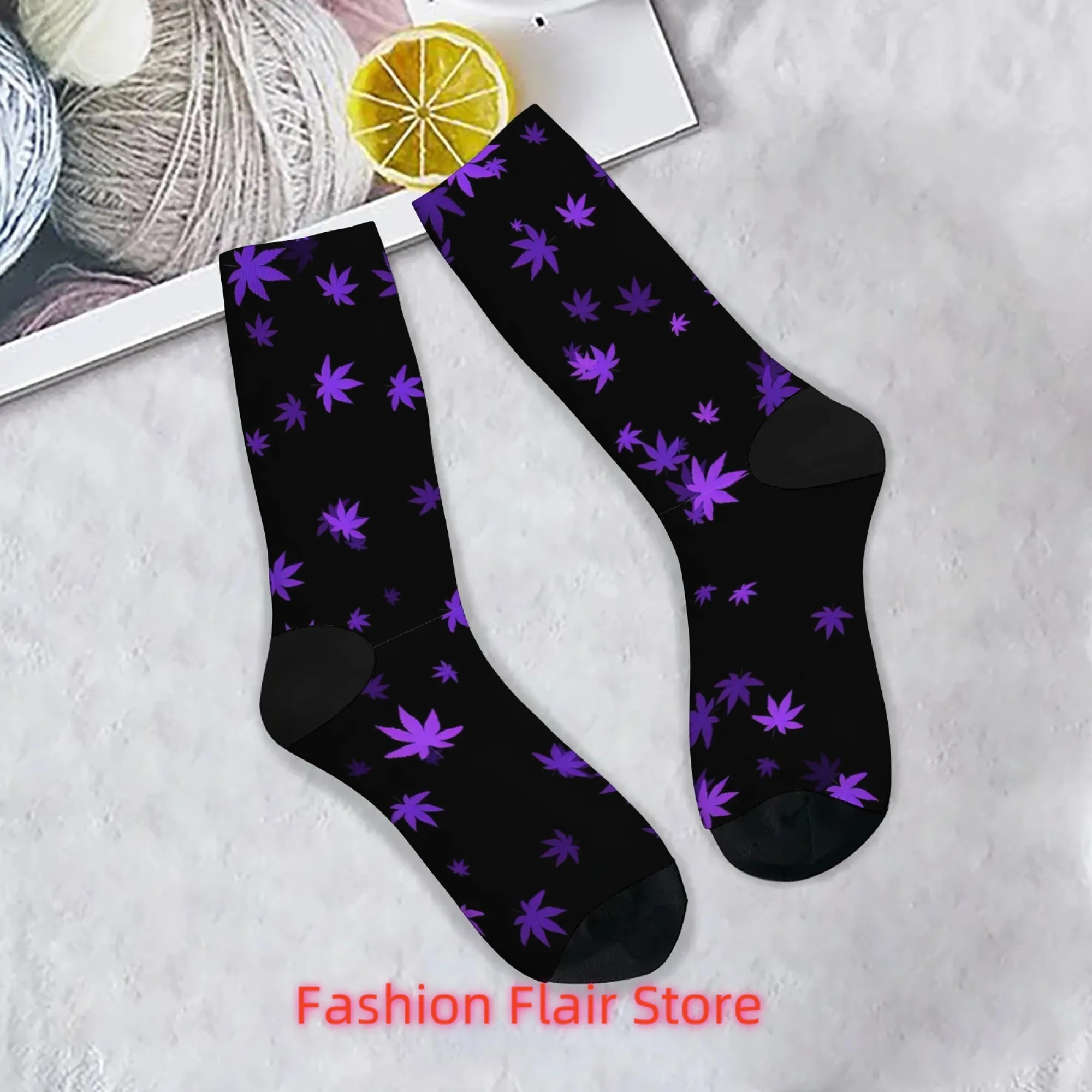 

Повседневные носки с темным кленовым листом, новинка, уличные носки в стиле Харадзюку в стиле хип-хоп, удобные дышащие нескользящие женские носки, подарок