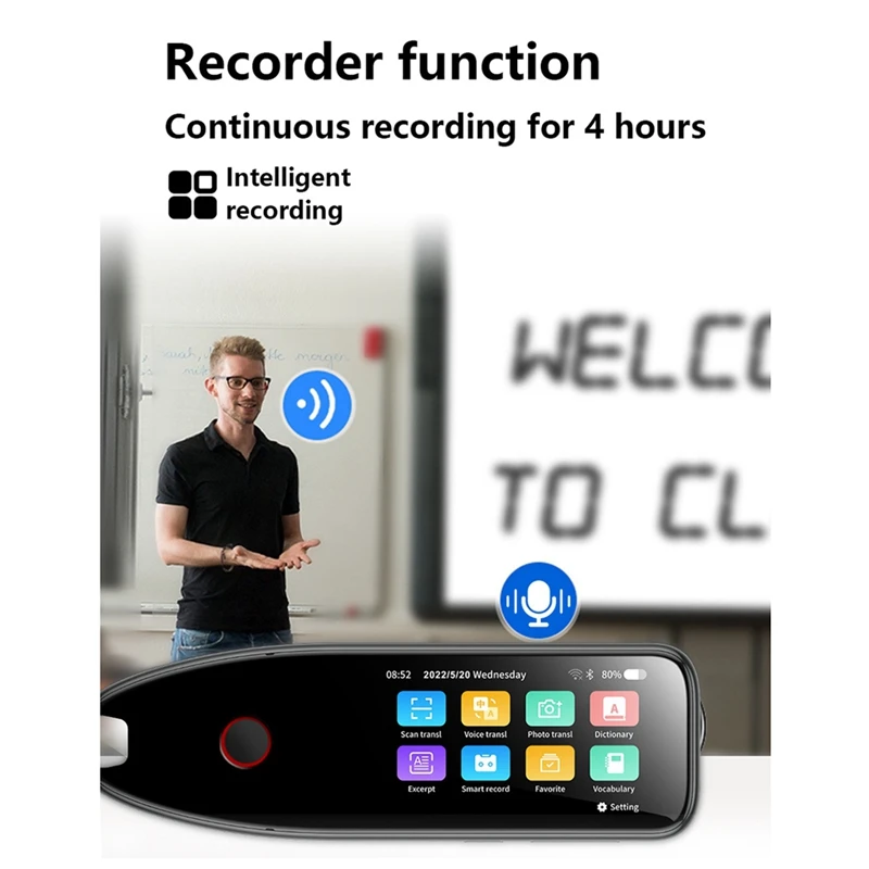 Slovník posuvný pohyb pero chytrý hlas transltor zařízení vícejazyčné skener podpora 113 jazycích