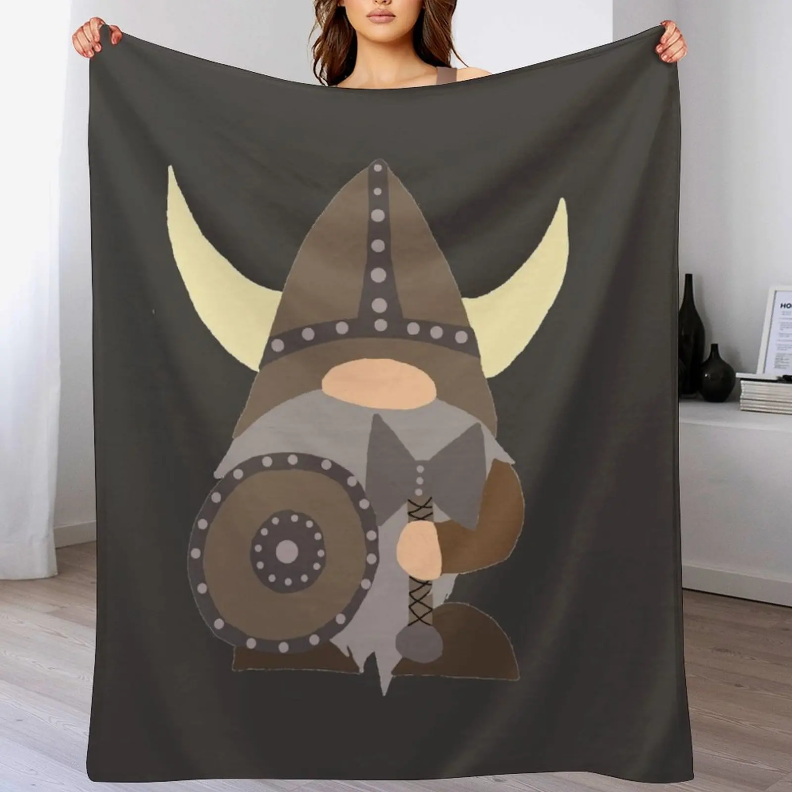

Viking Warrior Gnome Throw Blanket Soft Beds blankets and throws Hairy sofa bed Blankets