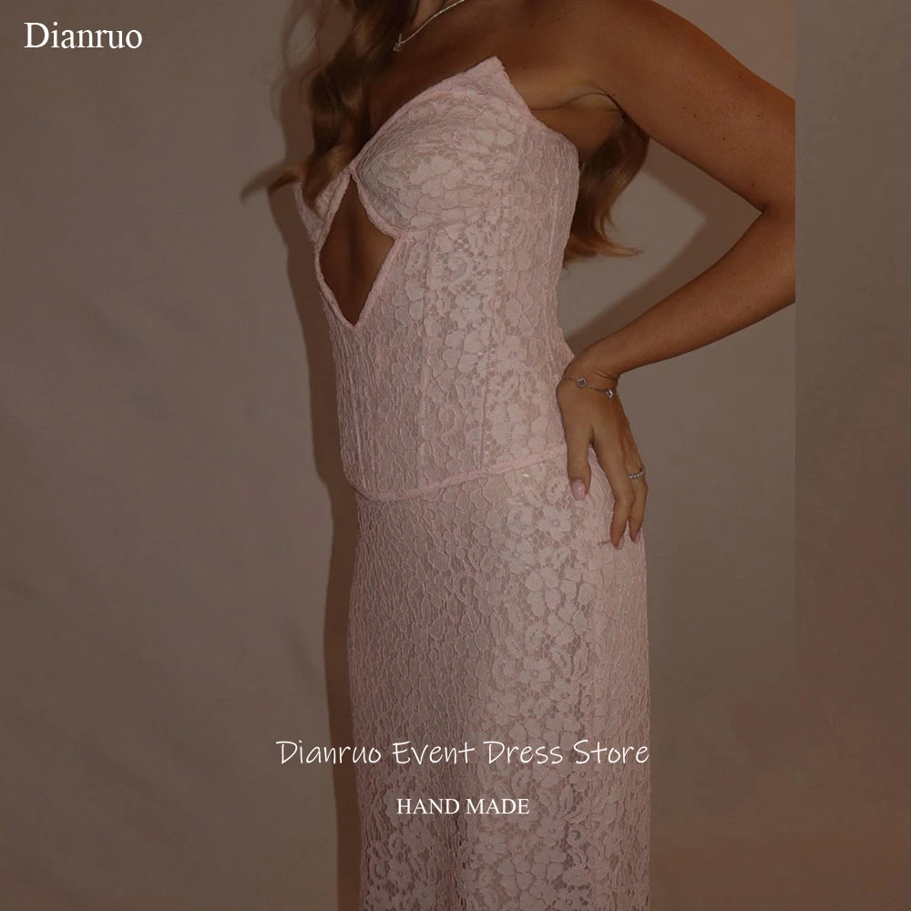 

Dianruo Cut Out Lace Evening Dresses Sexy Sweetheart Long 2026 Vestido Festa Pink Appliques Modern Robes De Soirée Customized