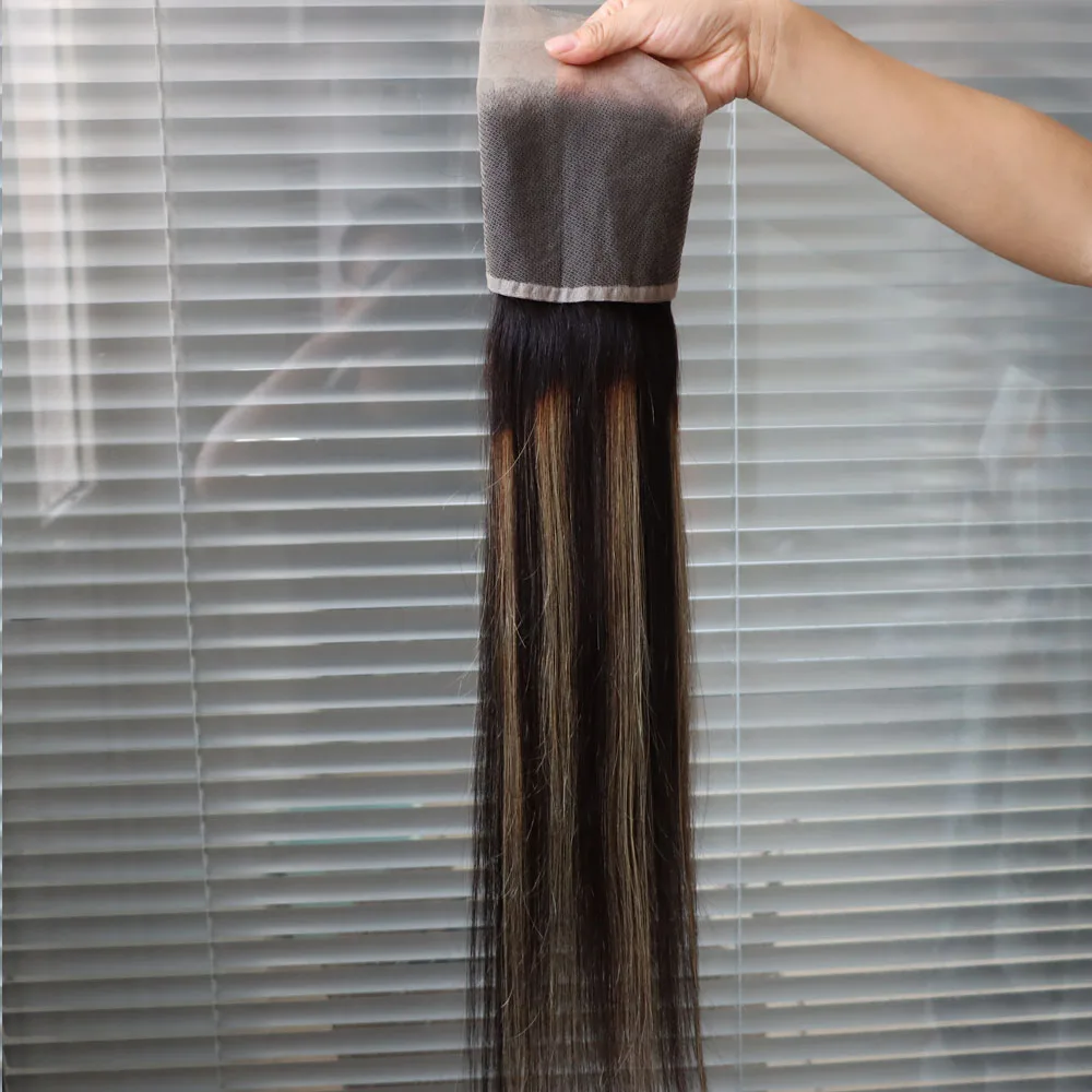 13x4 13x6 الشعر البشري الدانتيل إغلاق أمامي البرازيلي تسليط الضوء على البيانو اللون 4x4 5x5 الدانتيل إغلاق 1B # 27 هبوط السفينة بالجملة رمادية