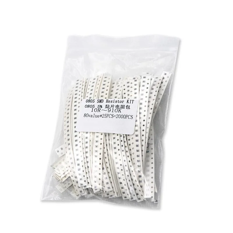 4000PCS 2000PCS 0402 0603 0805 1206 1210 ตัวต้านทาน SMD ชุด 1% 5% 10R 100R 220R 330 470R 10K 100K 80 ค่าความต้านทานตัวอย่าง Pack