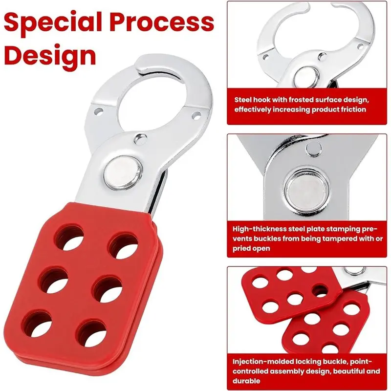 A02F-For Industrial For Industrial Lockout/Tagout Equipment Maintenance 6Pcs Heavy Duty Steel Shackle Lockout Padlocks Safety Lo