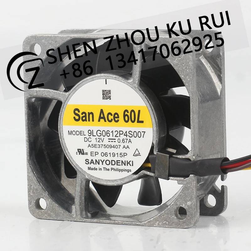 

9LG0612P4S007 Sanyo DC 12V 0.67A Metal Aluminum Frame Driver PWM Control 4-wire Cooling Fan 6025 60X60X25MM 6CM