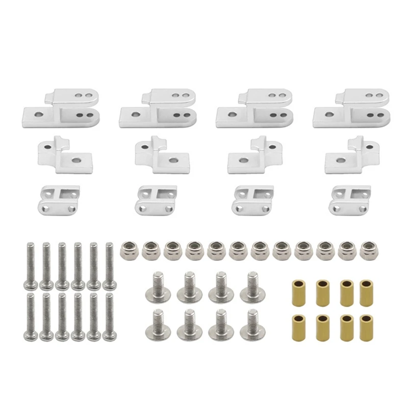 1 Juego de accesorios de suspensión de amortiguación de resorte de hoja para 1/16 B24 4WD RC piezas de mejora de coche plateado