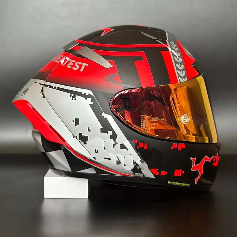 X-Spirit 3 الأحمر جزيرة مان TT خوذة الوجه سباقات الشارع سباق X14 سكوتر خوذة X-Fourteen دراجة نارية خوذة كاسكو نتوء (غطاء)