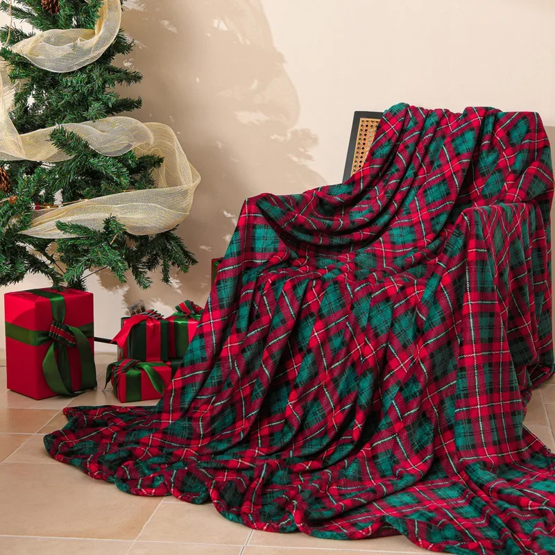 Hot Sale Christmas Flannel Single Double Blanket Fall and Winter Warmth Sofa Blankets for Throw Cozy Warm Bed Sheet Home Decor