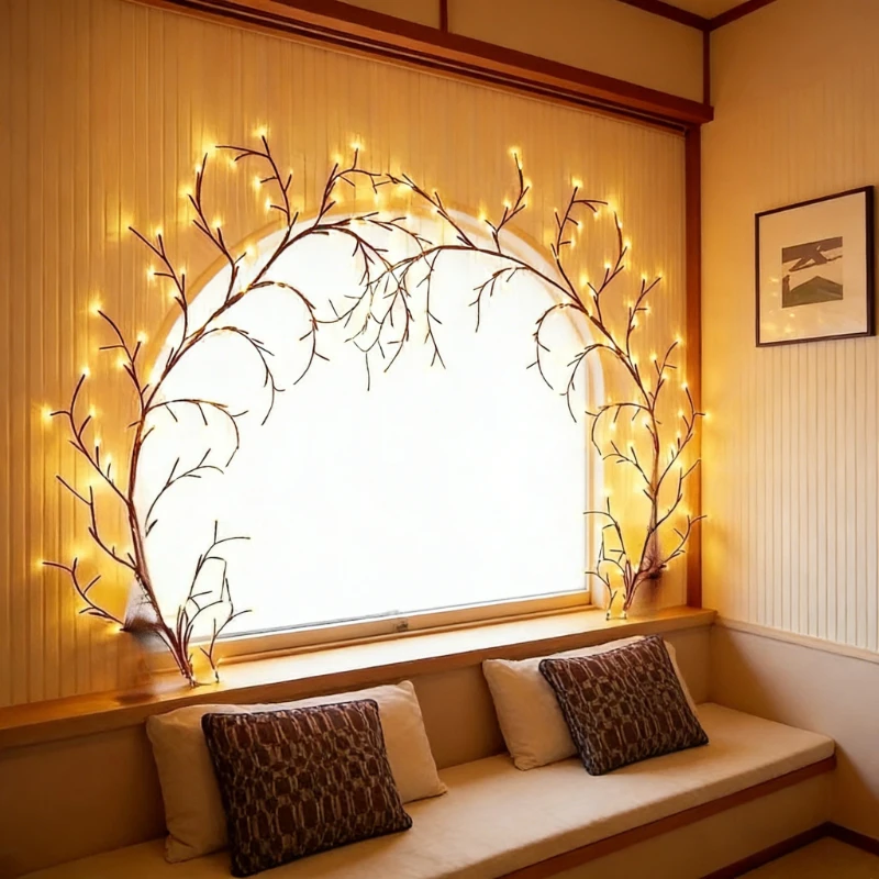 Flexible Bendable Willow Branch LED Lights Artificial Twig Tree Lamp For Bedroom Living Room DIY Indoor Home Wall Vase Decor