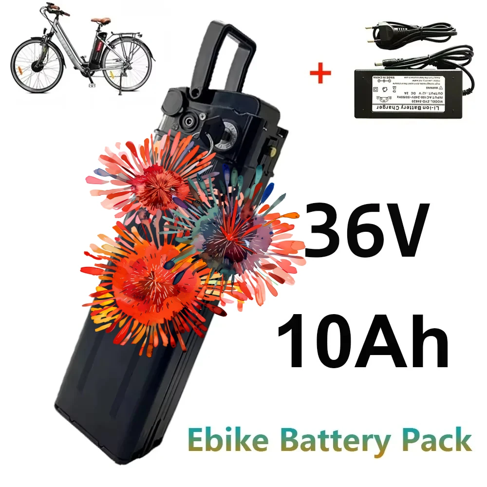 

36V 10AH Lithium Silver Fish Batterie For 350W 500W 750W 1000W Li-ion Battery Pack With charger