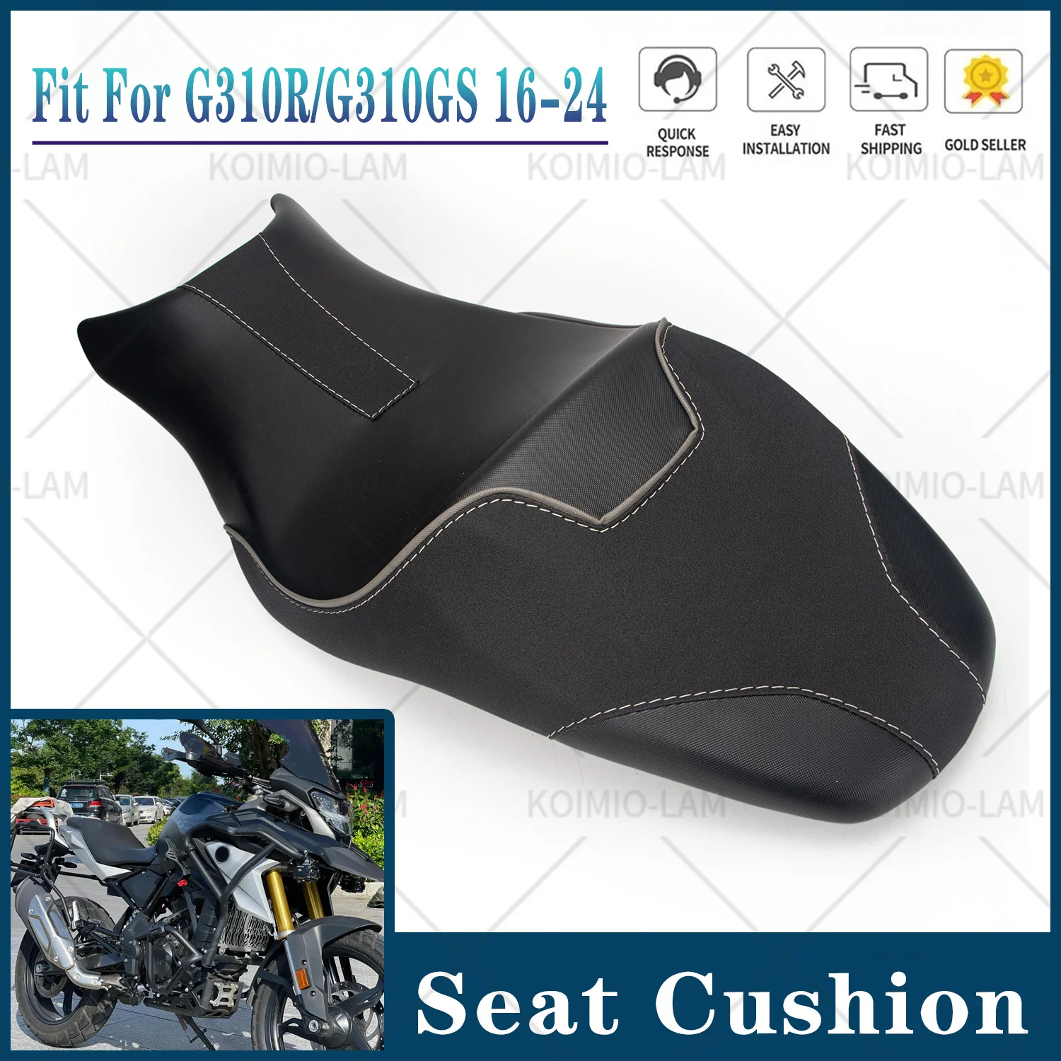Passend für BMW G310R G310GS 2016 - 2024 Motorrad Komplettes Fahrersitzkissen G310 R / GS GS310 2017 2018 2019 2020 2021 2022 – Detail 1