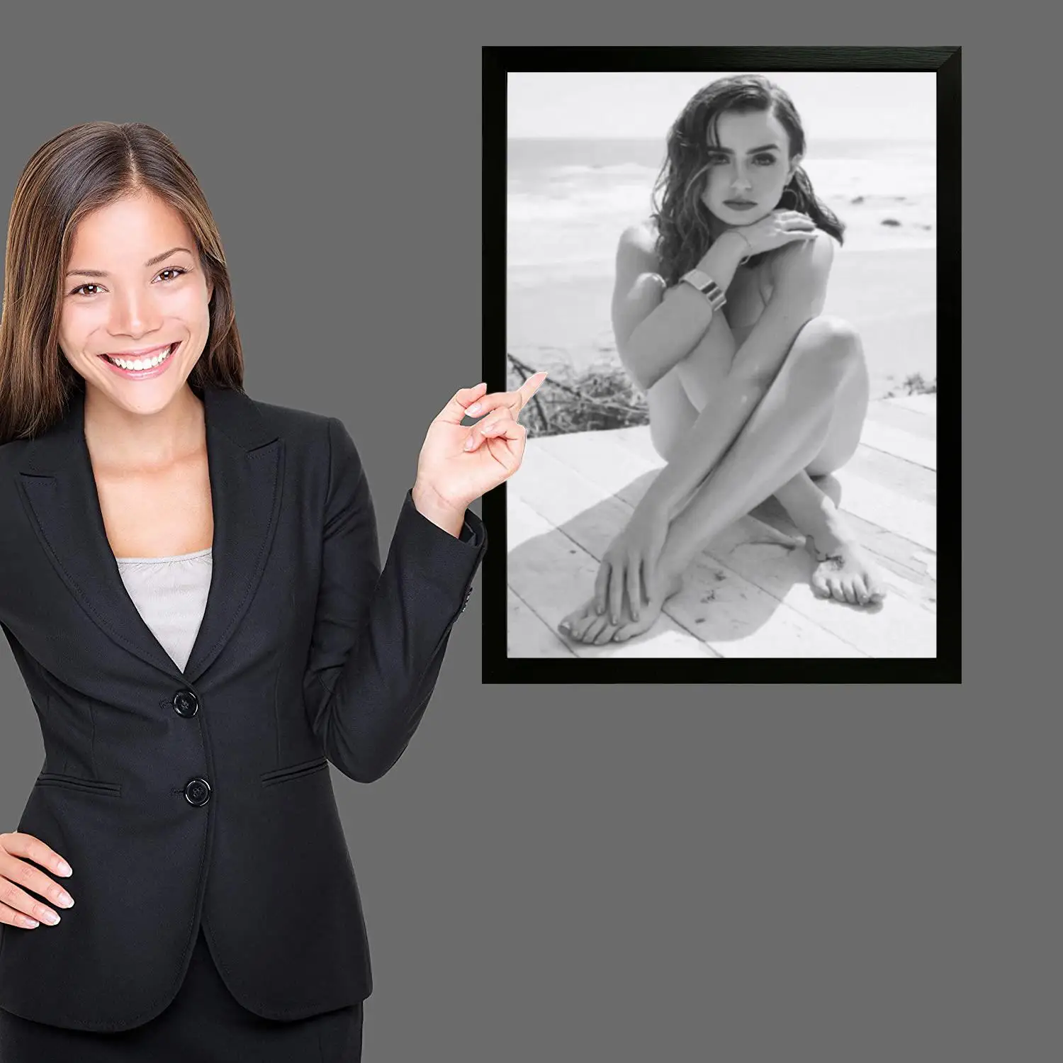 ملصق فني من القماش من Lily Collins وفن جداري، طباعة صور، عائلة حديثة، ديكور غرفة النوم، ملصقات، لوحة زخرفية #4