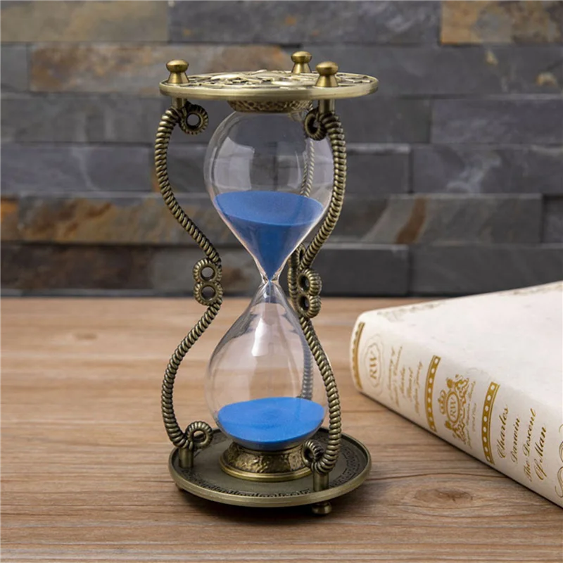 

ABAH-3X Vintage Art Craft Hourglass Metal Home Decor Table Countdown Birthday Gift Stars Moon Sun Decor