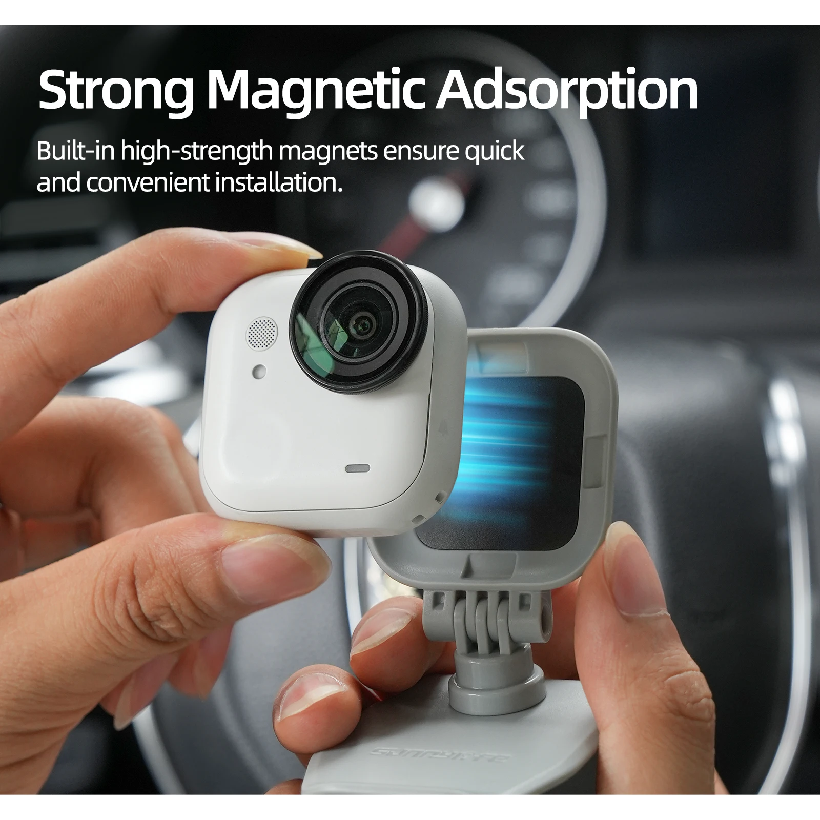 

For Insta360 GO Ultra Vehicle-Mounted Sunshade Fixing Clip/360Degrees Rotate Sunshade Clamp Magnetic Suction Backpack Clip