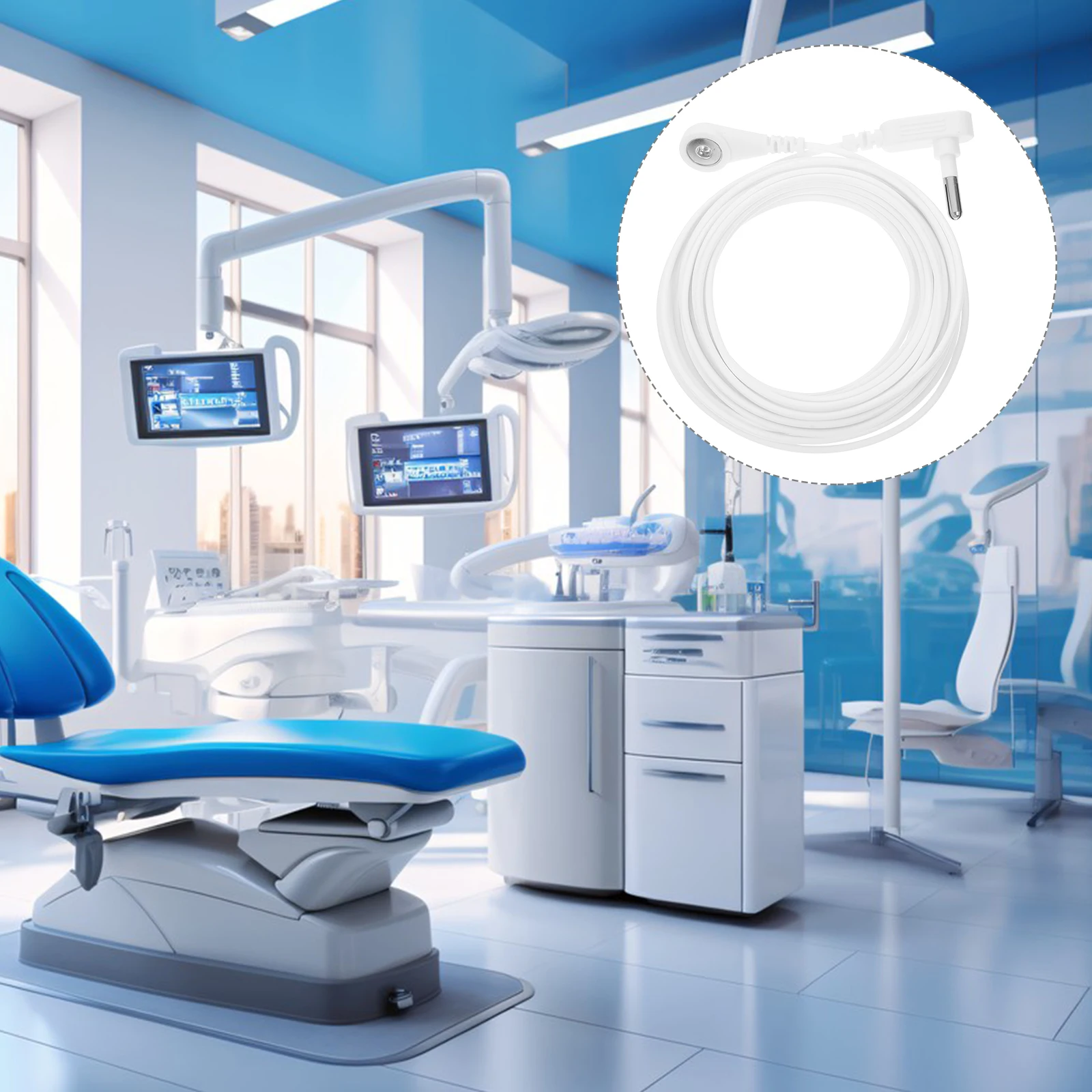 

Universal Grounding Cord White Anti Static Cable For Grounding Mats Sheets Wristbands Pillowcases Reliable Protection Medical