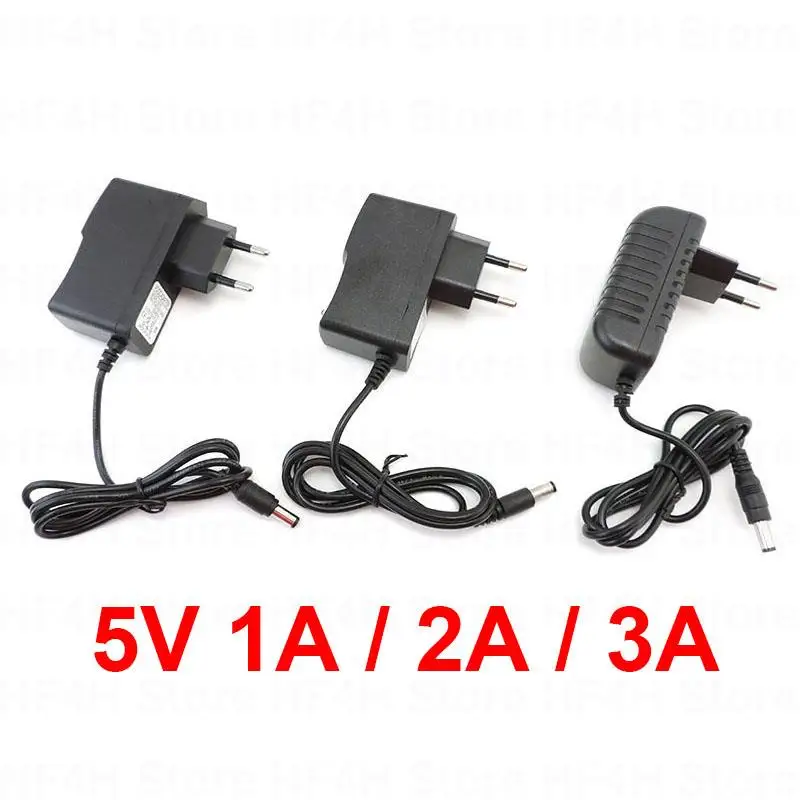 AC 110V 240V to DC 5V 3A 5V2A 5V1A 5.5x2.5mm Power Supply Adapter Charger 1000mA 2000mA 3000mA Converter for Strip Light B4
