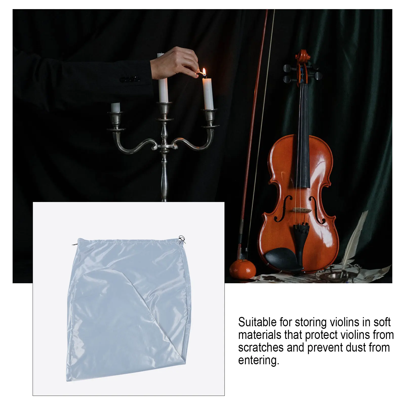 

Violin Dust Cover Cases Instrument Explosion-proof Blanket Accessories Silk Cloth