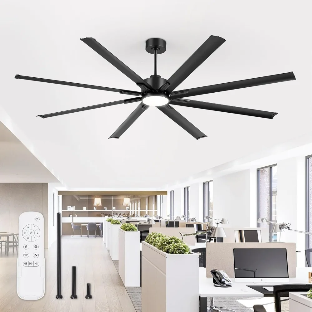 

Ceiling Fan with Lights, 8 Reverisble Aluminum Blades & Quiet DC Motor, 6-Speed Remote and Timer Function, 84" Ceiling Fans