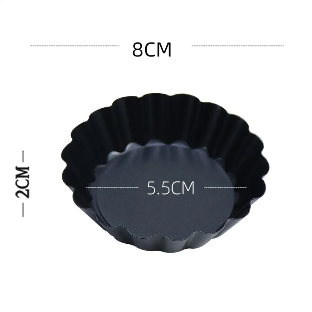 8/10/12cm Mini Tart Pans Egg Tart Molds Removable Bottom Non Stick Small Fluted Cupcake Tins Tarts Quiche Pan For Pies Mousse