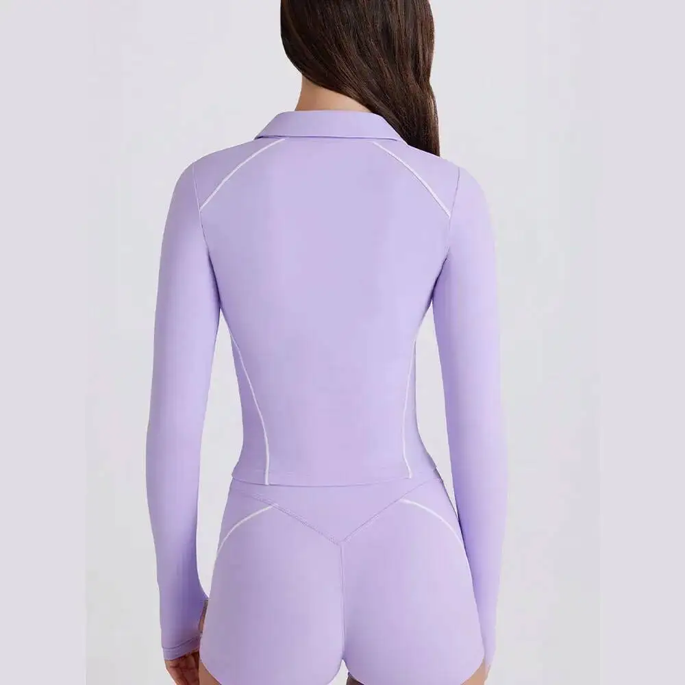 

Women S Quick Dry Long Sleeve Yoga Top Stylish Slim Fit Zippered Sports Shirt With UV Protection Breathable Design