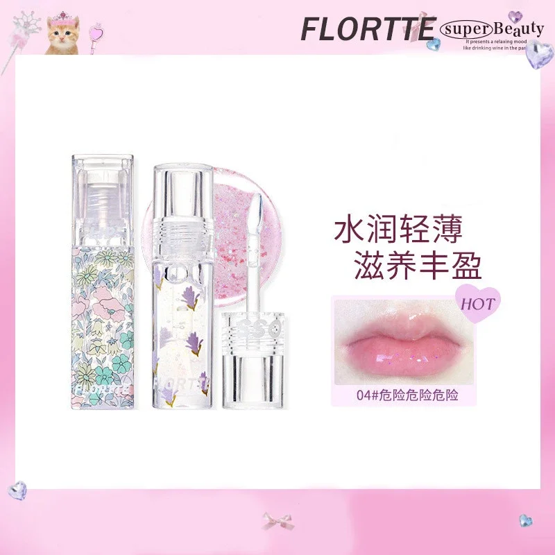 

FLORTTE Lip Care Oil Liquid Lip Gloss Lip Tint Cream Hydrating Moisturizing Nourishing Long-Lasting Makeup Women Cosmetic