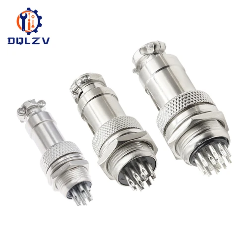 Imagen 2 del producto 5/10/20 juegos GX12 GX16 GX20 2 3 4 5 6 7 8 9 10 12 14 15 pines enchufe de aviación conector Circular impermeable