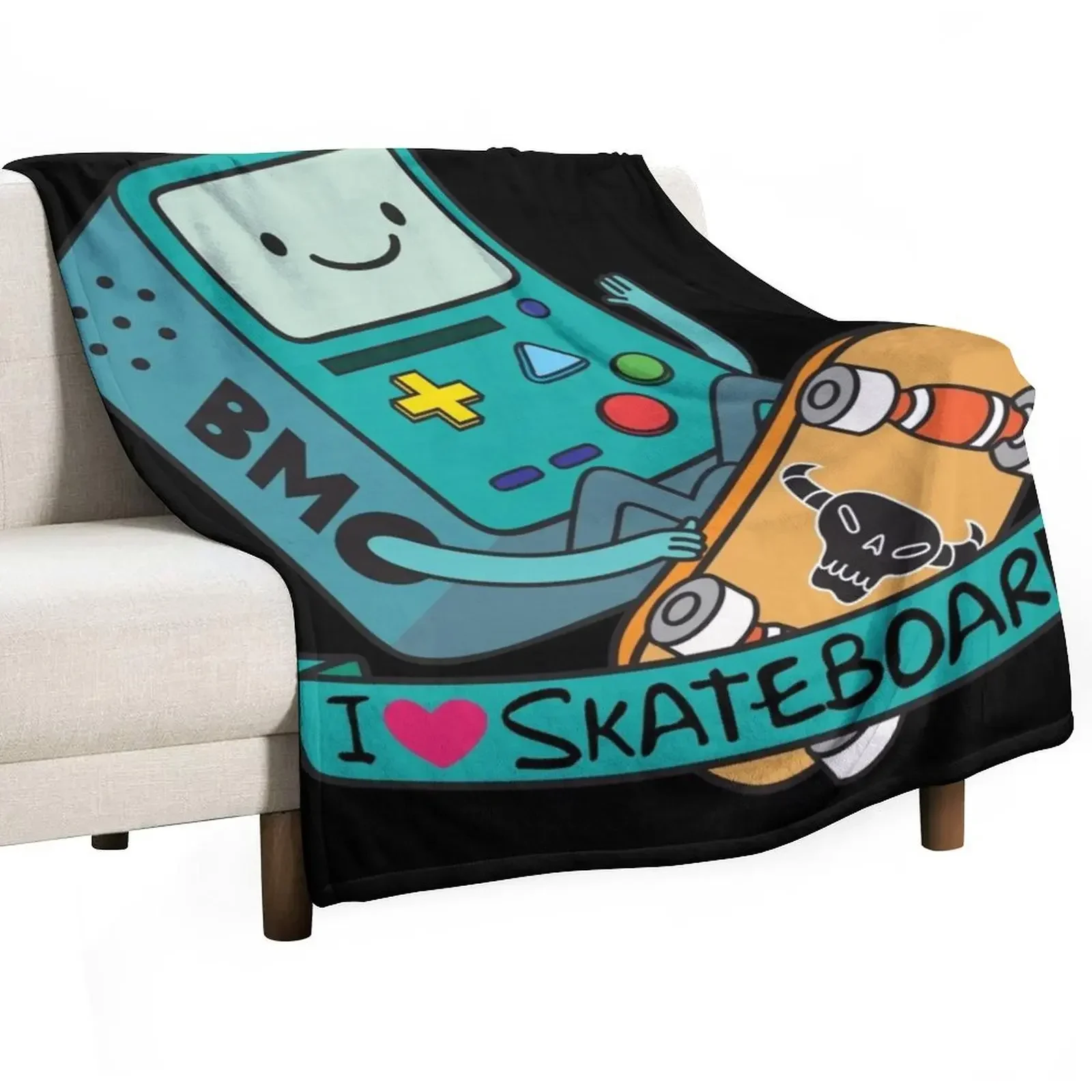 BMO Skateboard Throw Blanket Softest Decorative Sofas Blankets