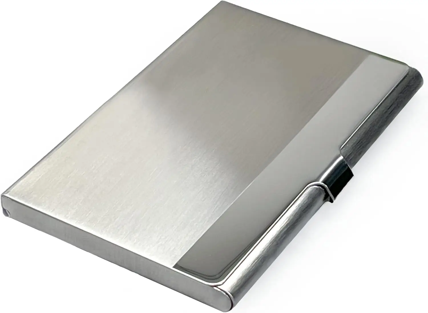 

Slim Metal Business Card Holder, Stainless Steel, Fits 18 Cards, Minimalist Design for Men Women