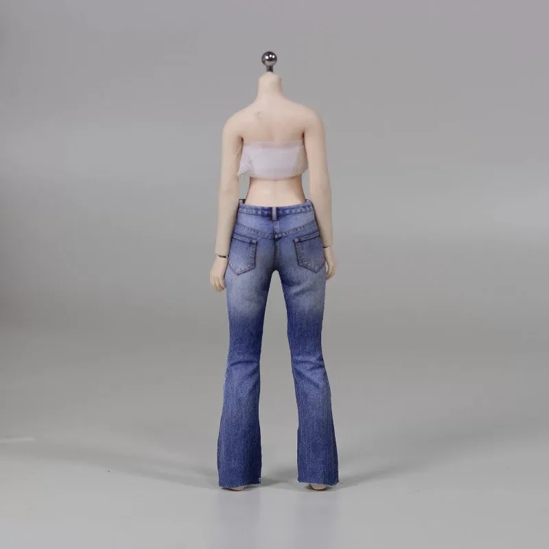 1/12 Maßstab, Damen-T-Shirt mit U-Ausschnitt und langen Ärmeln, bedruckte Jeans, Kleidung und Accessoires für 6-Zoll-Actionfiguren, Romankey Figma SHF Modell. – Detail 6