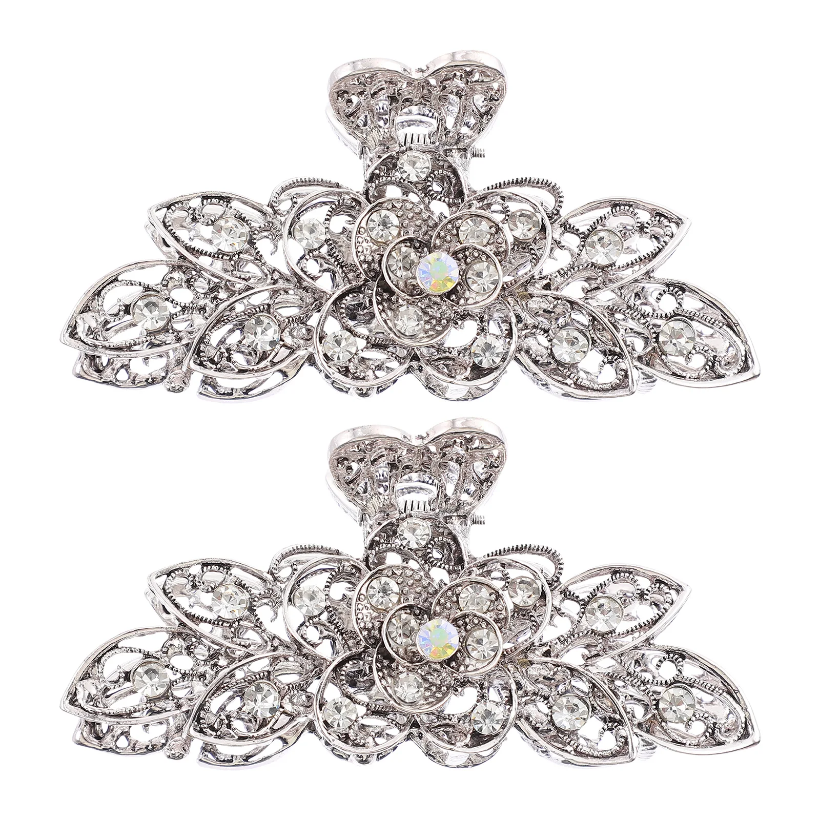 

2 шт., заколки для волос в стиле ретро со стразами и цветами, стильная заколка для приготовления пищи, рабочий душ, праздники, день рождения, цветок, коготь для волос