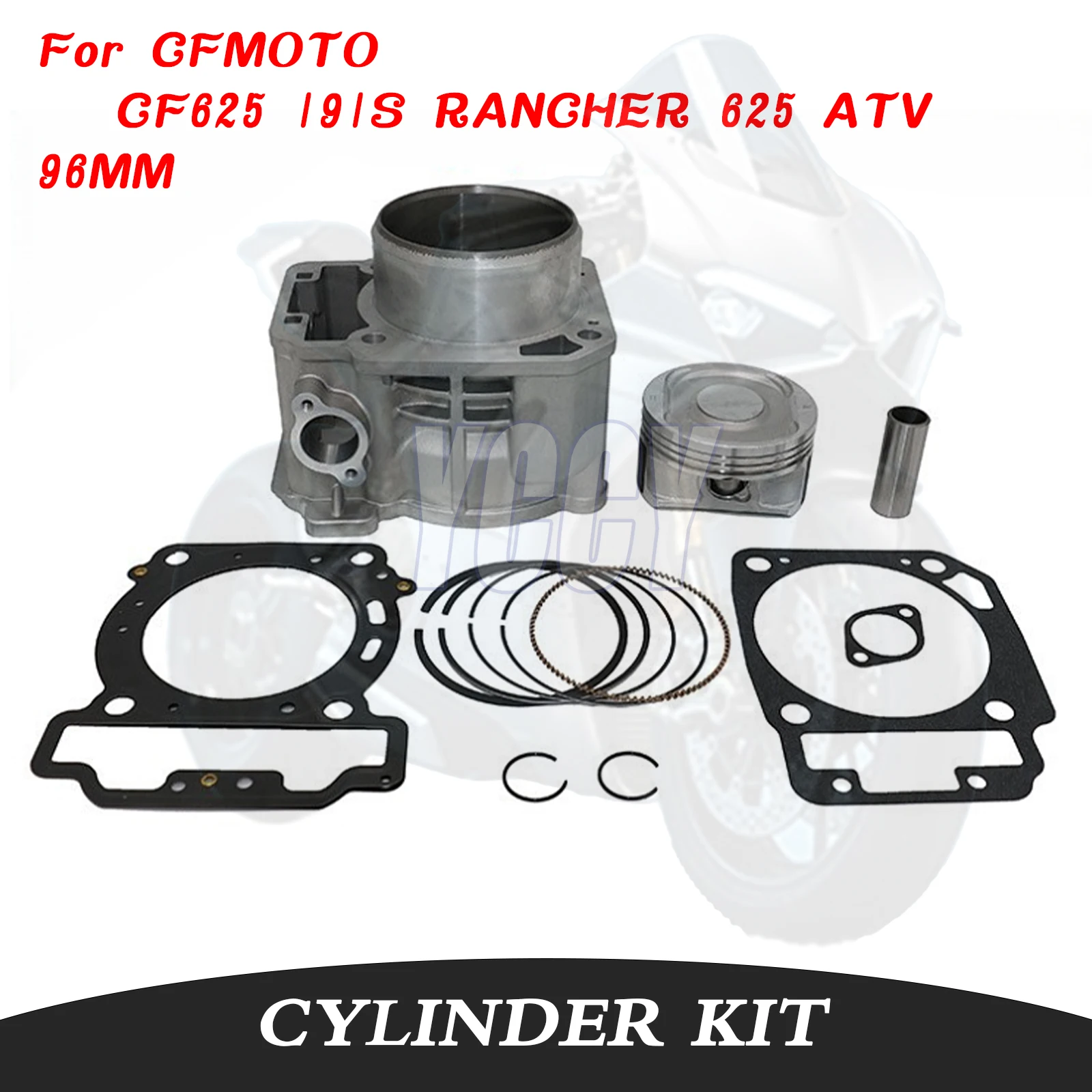 

For CFMOTO CF625 191S RANCHER 625 ATV 2011-2015 96mm 600cc Top Motorcycle Engine Accessories Cylinder Kit Piston Rings Gasket