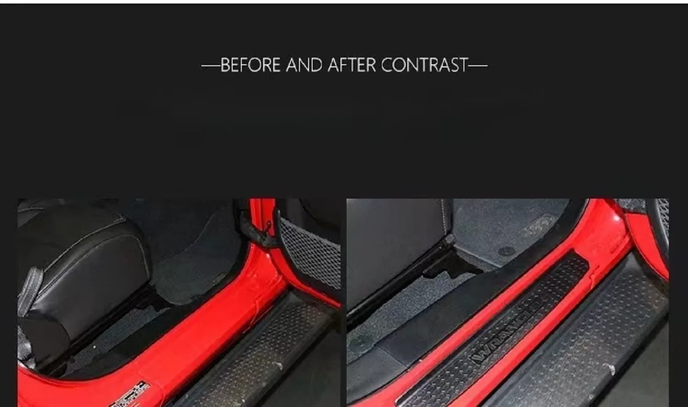 Protecteurs de plaque de seuil de porte pour Jeep Wrangler JL 2018 + JL1001 LantSun, seuil de 4 portes, protections d'entrée avant