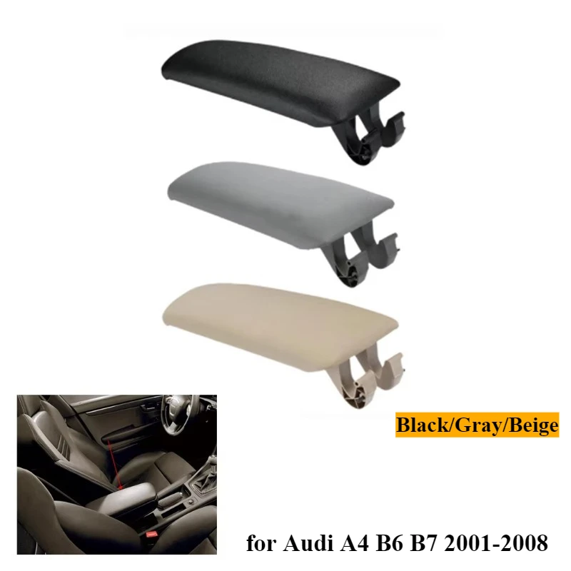 

8E0864245E Black Cloth Center Console Armrest Cover Lid for Audi A4 B6 B7 2001-2008 4-door Armrest Cover Lid New