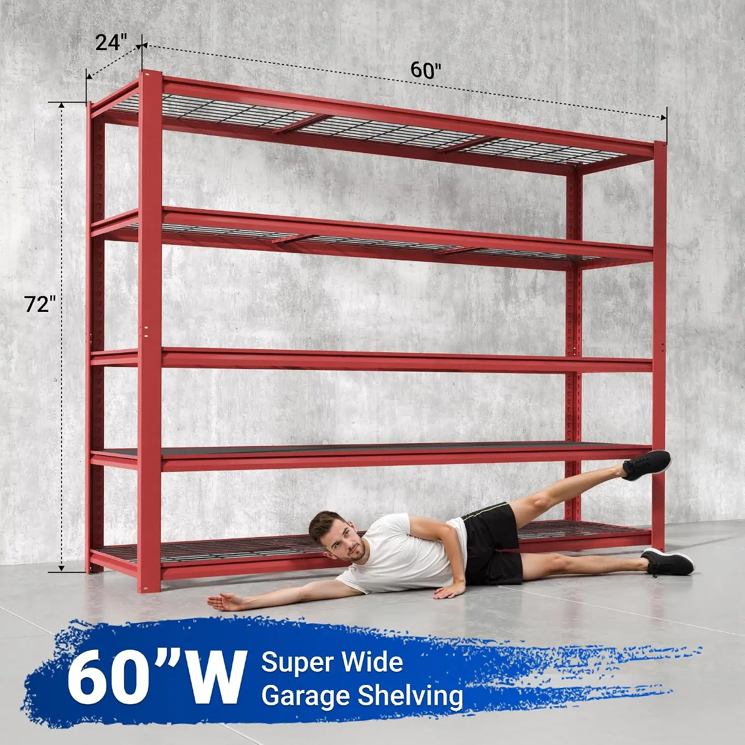 Heavy Duty 5-Tier Metal Garage Storage Shelving 60