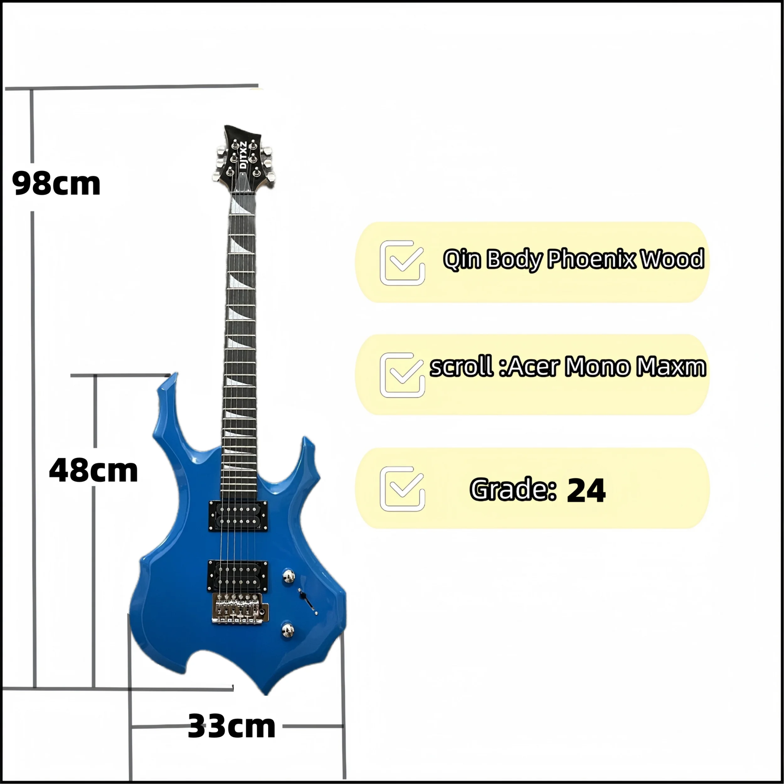 جيتار كهربائي أزرق مشهور للمبتدئين يأتي مع حقيبة ظهر للجيتار