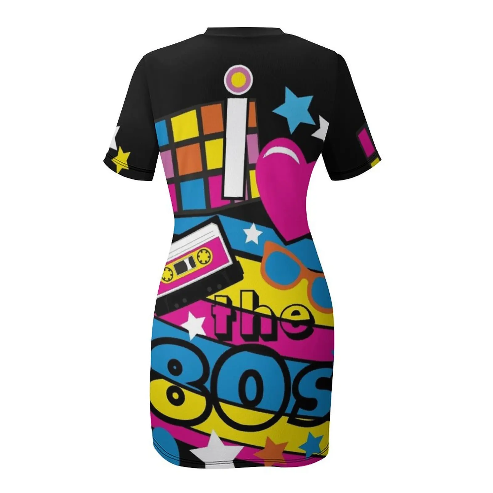 I love the 80s! Cool Neon Pop Culture Shirt & Gifts Short Sleeved Dress sexy dress for women dress for woman