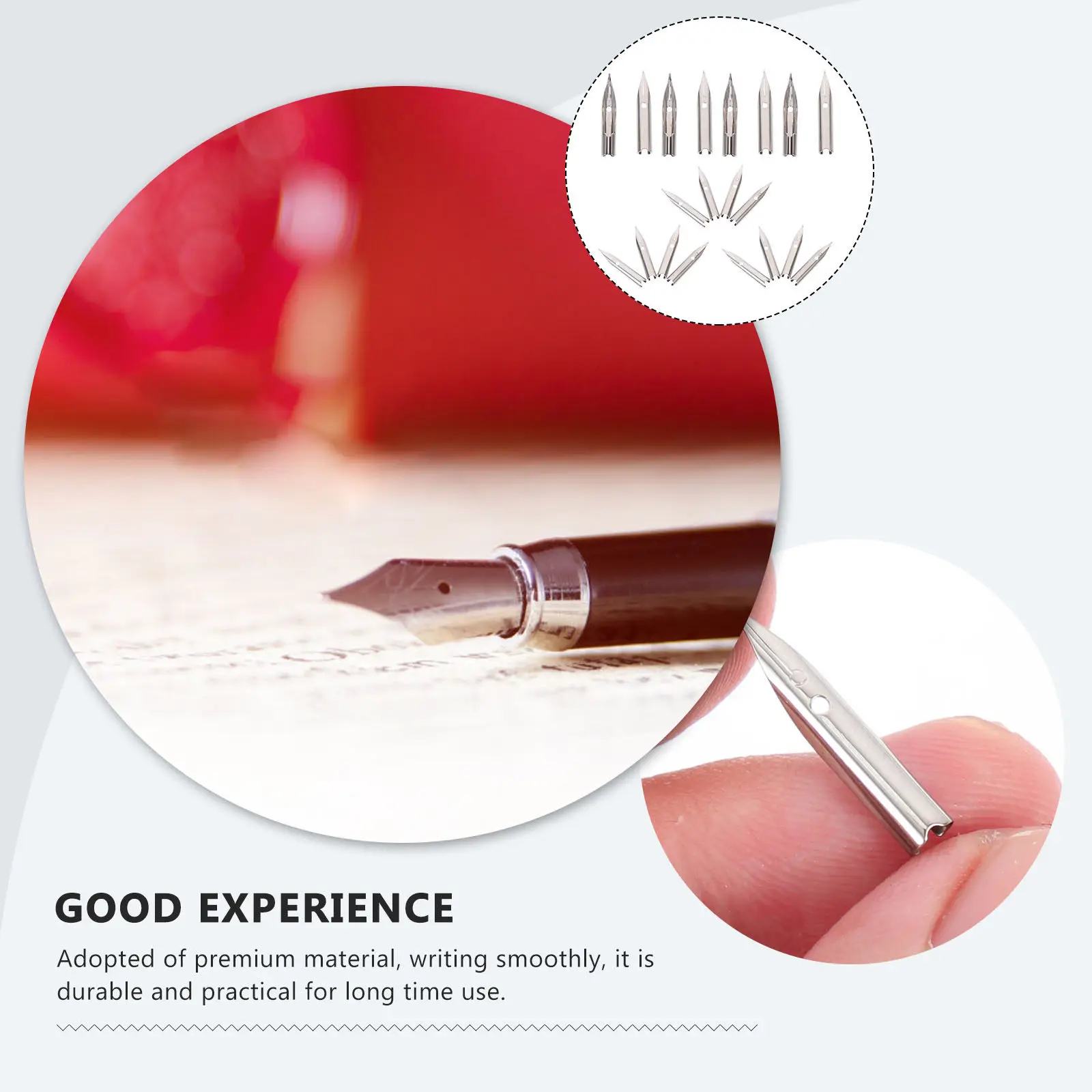 

20Pcs Fountain Pen Nibs Replacement Premium Spare Tips Smooth Flow Writing Convenient Nibs for Students Adults Stationery Kit