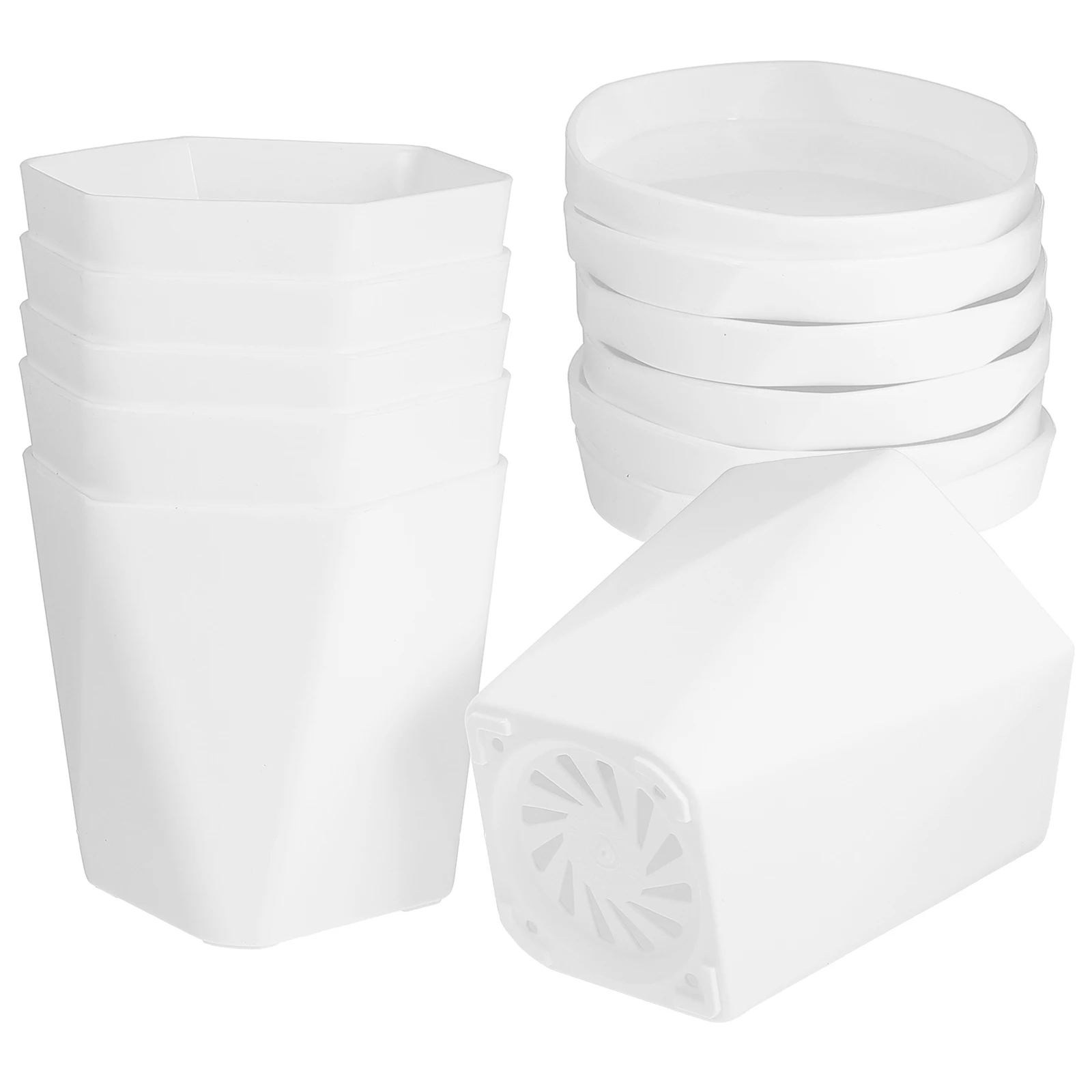 

Plastic Flower Pot Desktop Planter for Succulents Mini Bonsai Tray Large 6 Sets Premium Material Water Storage Safe