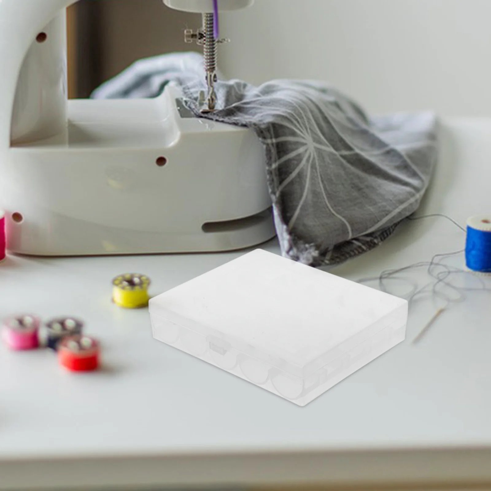 

4Pcs Thread Organizer Transparent Plastic Thread Spool Storage Divided 25 Compartments Bobbin Case Embroidery Sewing