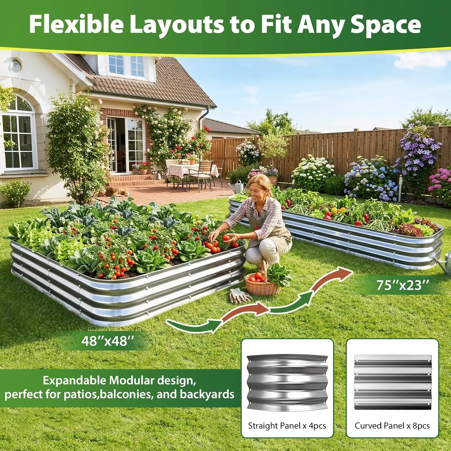 حوض زراعة مربع مجلفن 4×4 قدم - - مراجعة Planter Raised Metal وسعره