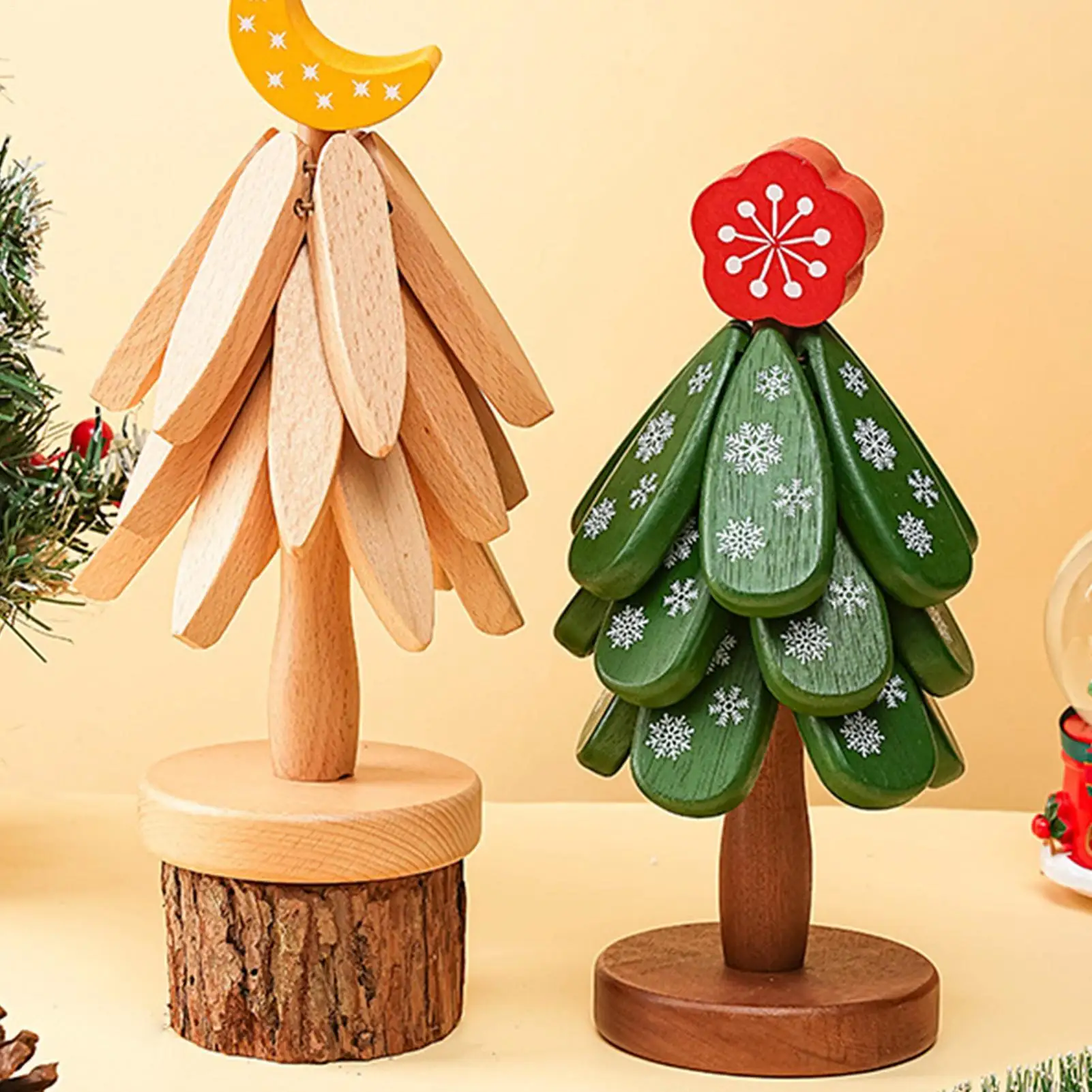 

Wooden Tree Trivet Set Foldable Table Trivet Decor Hot Pot Holders For Counter Outdoor Picnic Dining Holiday Meal Everyday