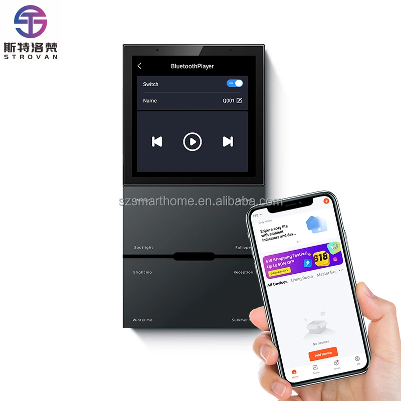 ZXHK G4 Tuya Smart Home Center Control Panel With Zigbee Gateway Home Automation Scenes Touch Screen Wall Mounted Stereo Touch P