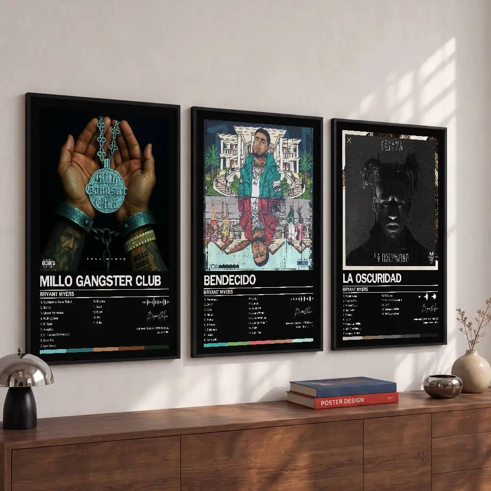 Bryant M-Myers Poster Album Art Cover Songs Rap Pop Singer Band Wall Waterproof Paper Sticker For Living Room Home Decor