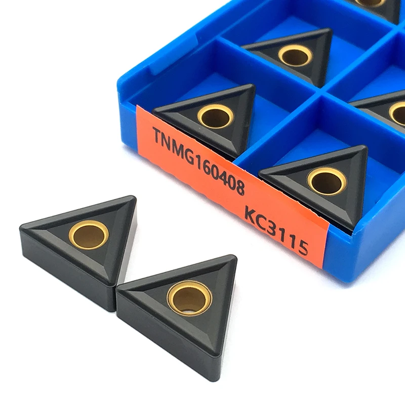 Herramienta de torneado externo, insertos de carburo, herramientas de torno CNC para hierro fundido, 10 piezas, TNMG160404 TNMG160408 TNMG160412 KC3115