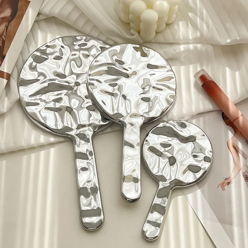 손잡이가 달린 휴대용 거울, 물 리플 휴대용 거울, 여행 및 가정용 화장품 거울