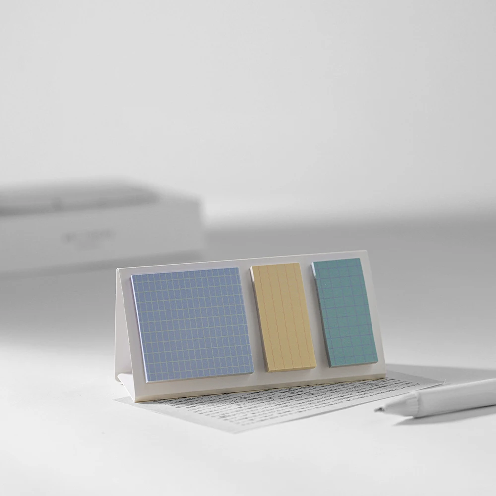 Memo desk calendar style sticky notes, ledger decoration classification index stickers, multi-color checkered sticky notes