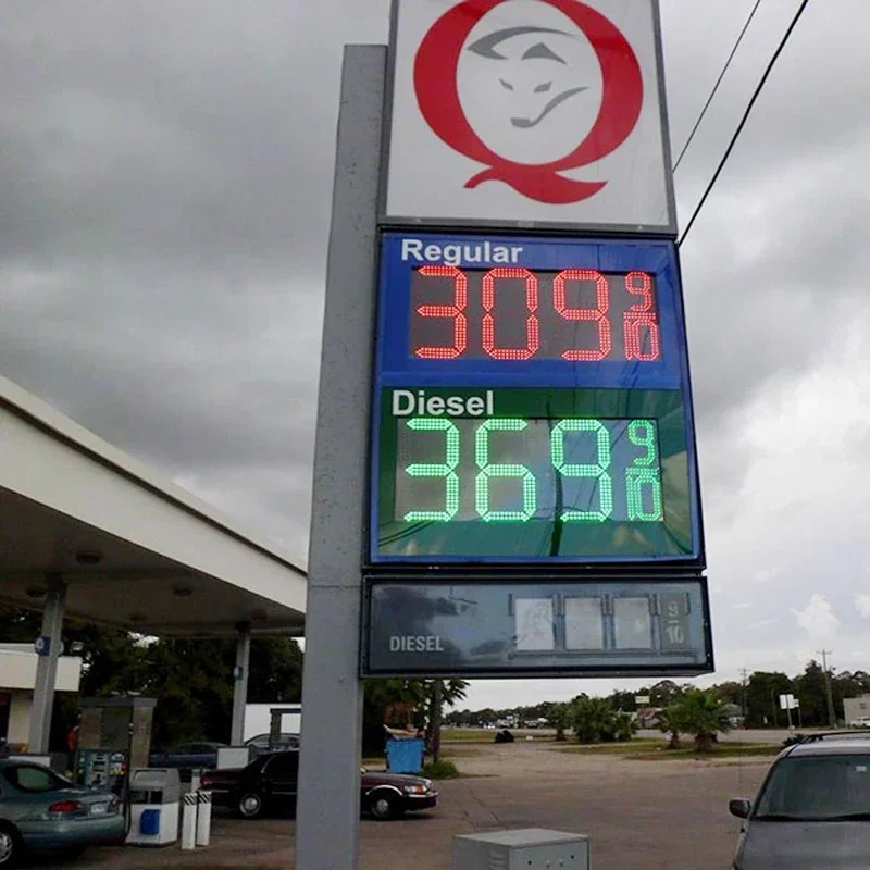 Outdoor digital fuel price signs LED displays for gas station