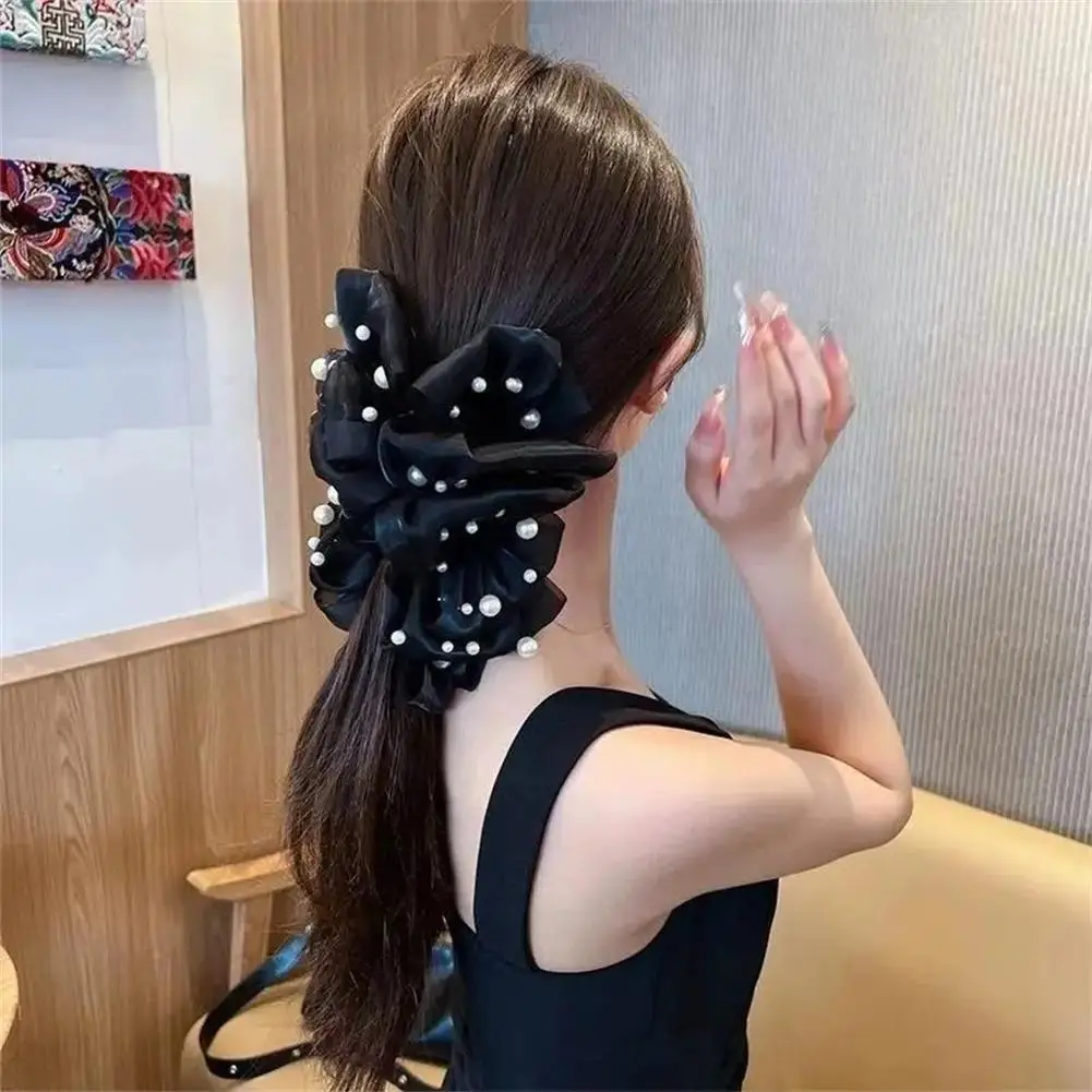 Large Bow Mesh Hairpin Summer Sweet Elegant Women Hair Claw Clips Princess Headdress Fashion Grab Clip Female Hair Accessories