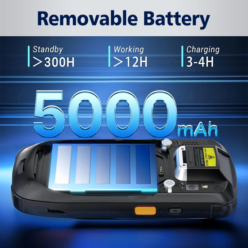 PDA MC-405 Android 11 4 + 64GB Kamera 13MP 5000MAh Komputer Seluler Pemindai Kode Batang Android PDA Kasar dengan Basis Pengisi Daya