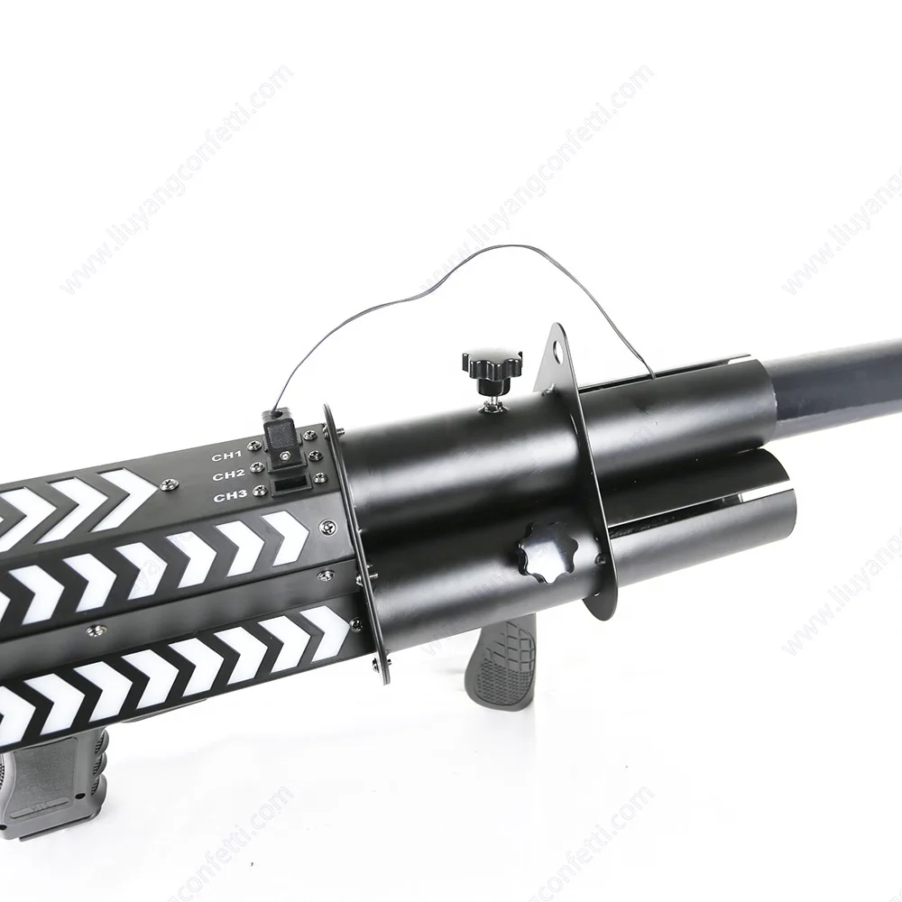 3 Heads Electric Confetti Cannon Gun Stage Effect Machine Party Confetti Blaster For Wedding Event Decoration